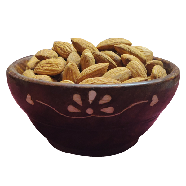 Almond in a wooden bowl