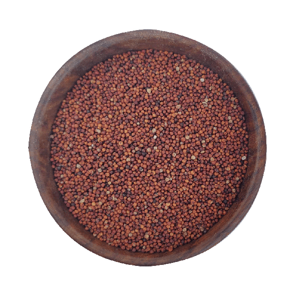Organic Ragi in a wooden bowl